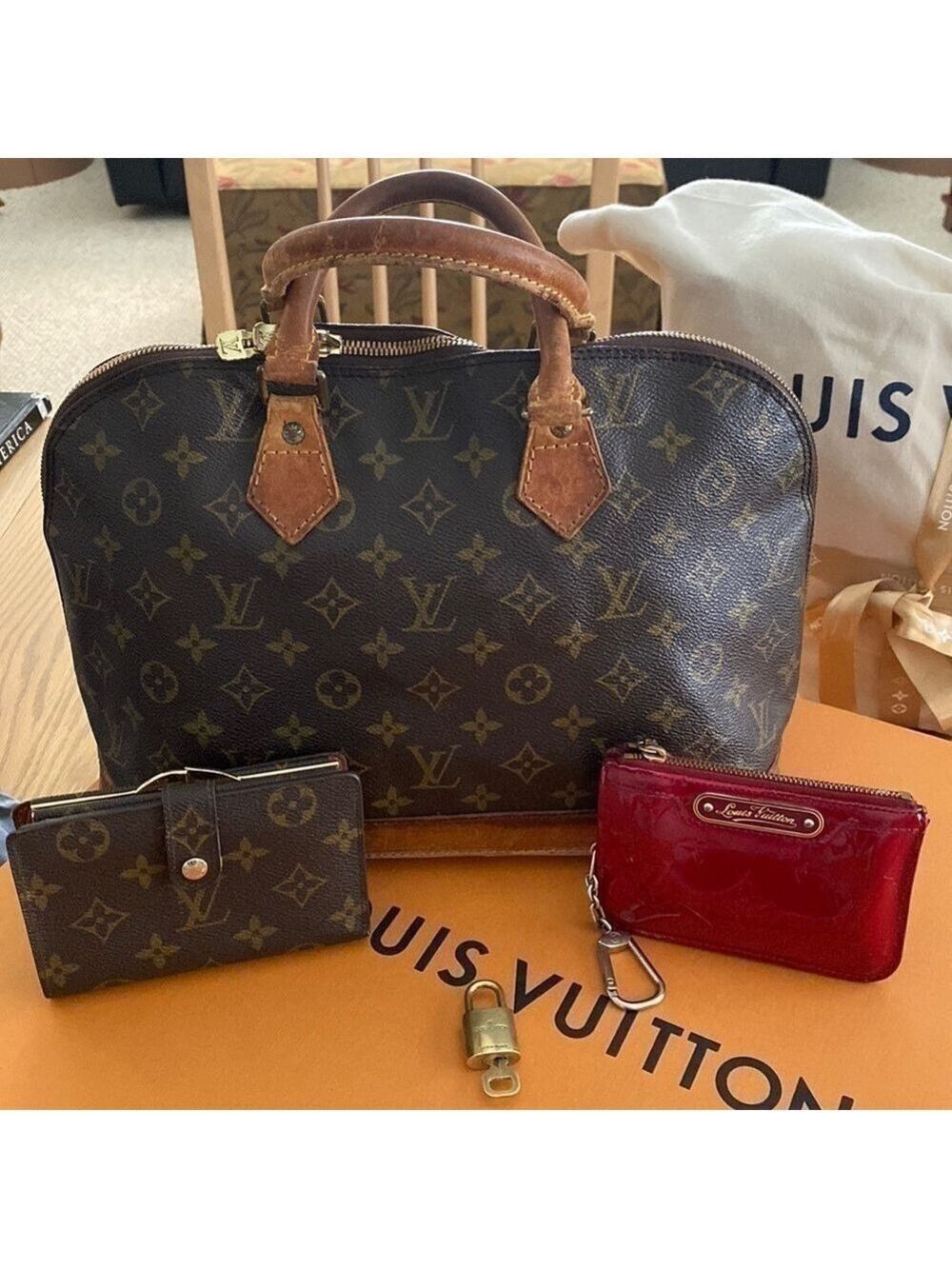 LOUIS Vuitton Vintage ALMA iconic bag Created by Gaston-Louis Louis Vuitton 1934